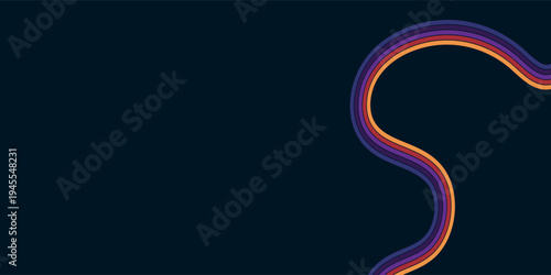 Abstract colorful 70s background vector. Vintage retro wallpaper with rainbow stripes and wavy lines. A 1970 color illustration suitable for posters, banners, decorative items and wall art.