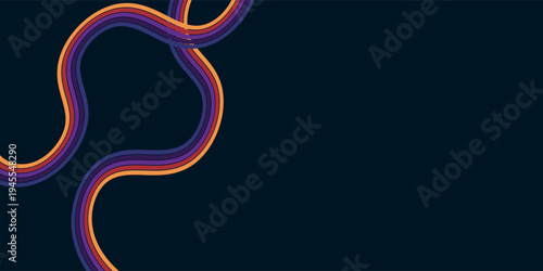 Abstract colorful 70s background vector. Vintage retro wallpaper with rainbow stripes and wavy lines. A 1970 color illustration suitable for posters, banners, decorative items and wall art.