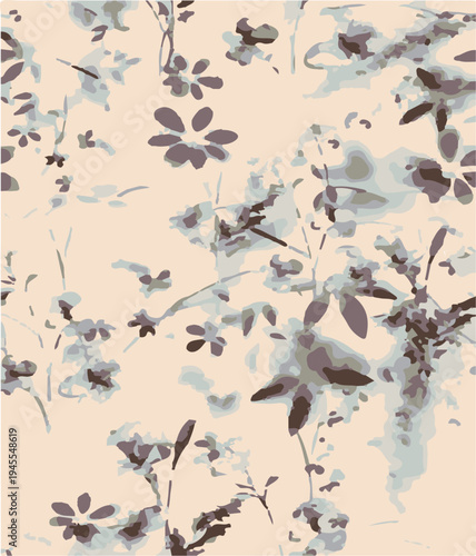 Big flowers pattern, upscale floral pattern. graphical textures floral, trendy colors pattern , flowers background with leaves. vector illustration.