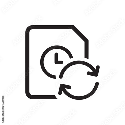 Document refresh icon. Vector and glyph