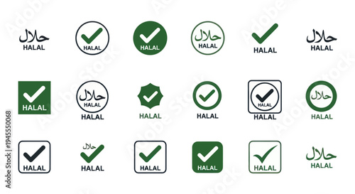 Halal Certification Symbols: A Collection of Approved Food and Product Labels.