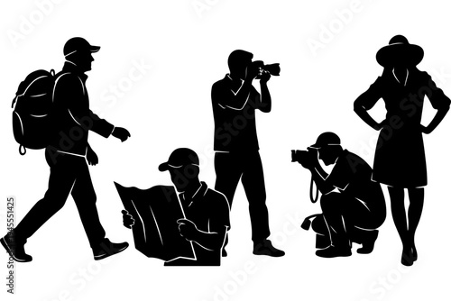Team of Photographers and Journalists in Action