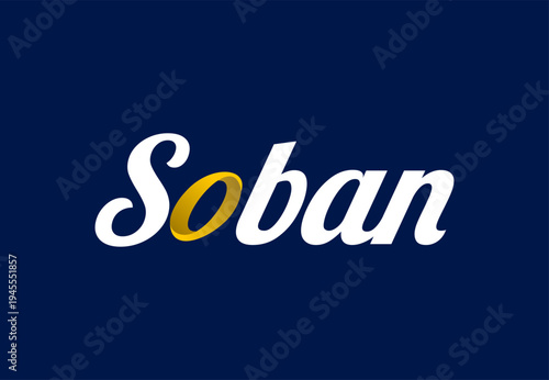 Premium Script Typography Logo for Soban with 3D Circle Element