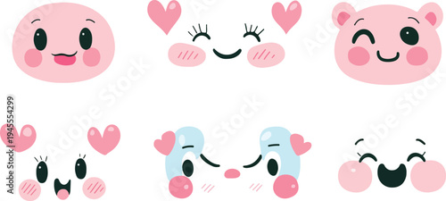 Funny cartoon monsters and animals with hearts flowers and Valentine decorations seamless pattern illustration