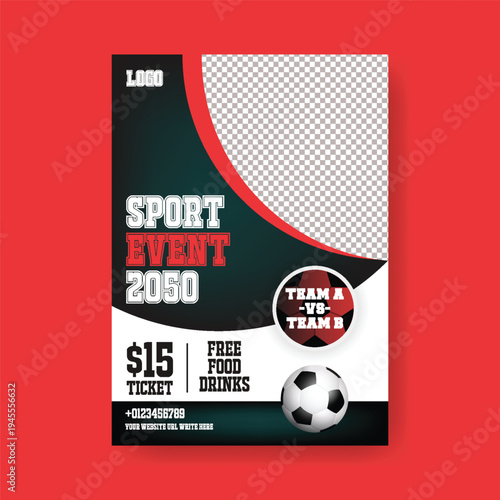 Soccer event sports event flyer A4 print ready flyer poster template design gym fitness poster football tournament soccer championship poster athletic competition brochure cover template