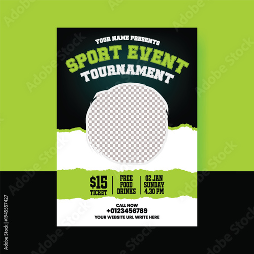 Athletic sports club sports event flyer A4 print ready flyer poster template design gym fitness poster football tournament soccer championship poster athletic competition leaflet template