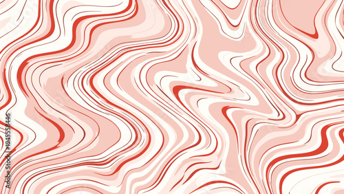 Fluid abstract background with elegant swirls of soft red and cream colors mimicking the appearance of marbled stone or liquid.
