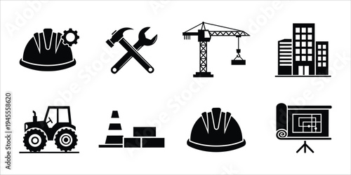 Construction and industrial icons set
