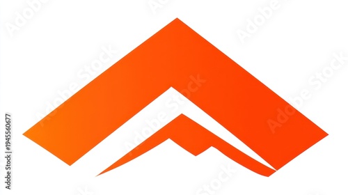 Wallpaper Mural Gradient orange geometric chevron over small mountain peak illustration on white Torontodigital.ca