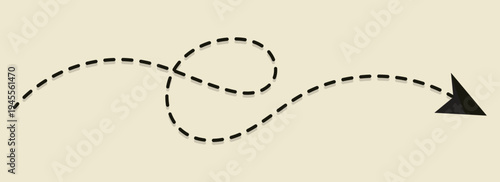 Hand drawn dotted arrow line moving up, illustrating growth, development, and progress on a colorful background. eps10.