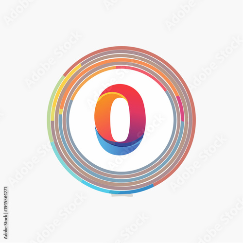 Semi-circular layered abstract artwork with gradient and varied colors