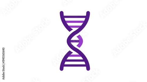 Wallpaper Mural Isolated purple DNA icon with rounded ends on a white background, simple representation Torontodigital.ca