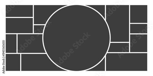 Rectangle geometric grid for arranging numerous images in a mood board, photo gallery
