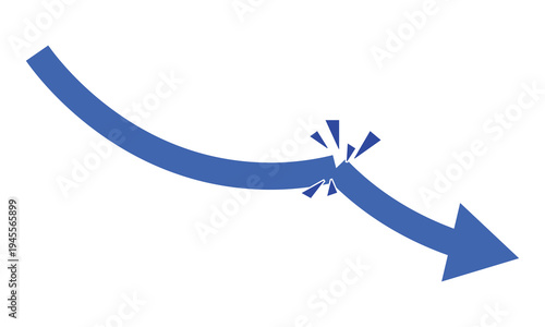 Broken Blue Arrow Icon Design 