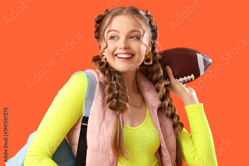 Happy smiling young woman w...