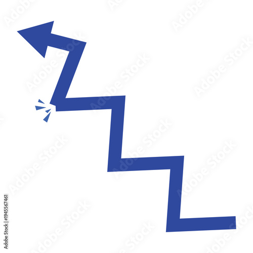 Broken Blue Arrow Icon Design 