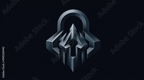 Wallpaper Mural Abstract, metallic lock icon on dark background Torontodigital.ca