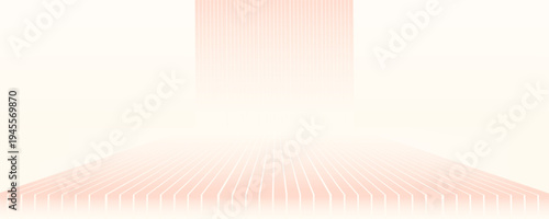 Abstract White 3D Podium Background with Vertical Lines – Minimalist Stage for Product Display. vector illustration