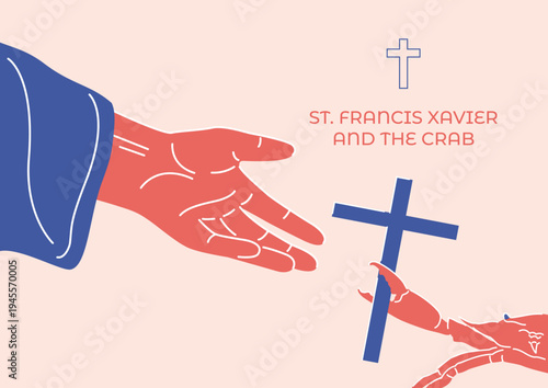 St. Francis Xavier and the Crab Miracle Illustration