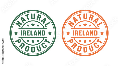 Natural product Ireland stamps seals logos icons labels signs