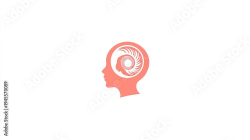 Wallpaper Mural Profile of head with thought/idea visualized as concentric forms Torontodigital.ca