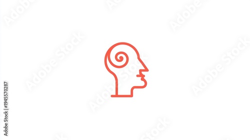Wallpaper Mural Stylized line drawing of a human head, showcasing thought with a spiral inside Torontodigital.ca