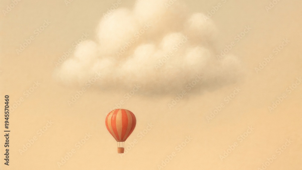 Obraz premium Dreamy hot air balloon journey wallpaper