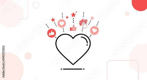 Social Media Likes and Love Heart Icon Collection