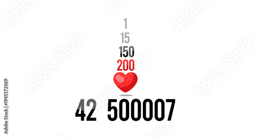 Social Media Likes Count with Heart Icon and Numbers, Engagement Metrics