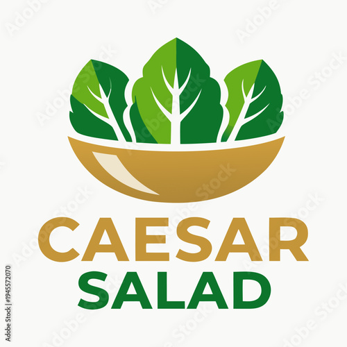 Caesar salad logo vector illustration template