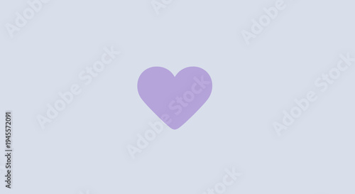 Simple Heart Icon Isolated on Pastel Background