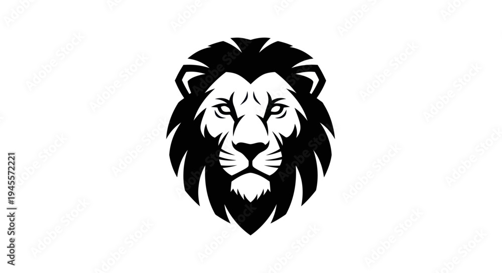 Fototapeta premium Lion head silhouette illustration