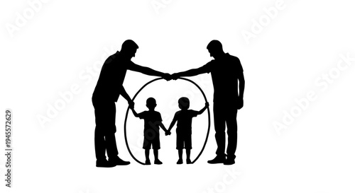 Family Protection Support Love Unity Silhouette.