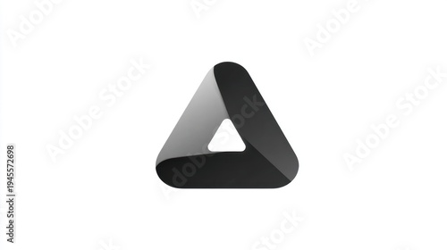 Wallpaper Mural Gray triangle with rounded corners against white backdrop; graphic and minimalist design Torontodigital.ca