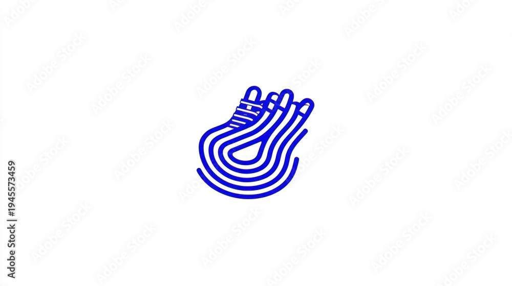 custom made wallpaper toronto digitalAbstract blue symbol, resembling organic forms and looping lines on a white background
