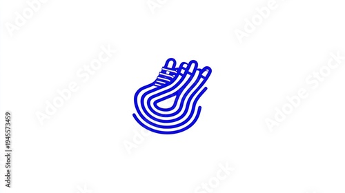 Wallpaper Mural Abstract blue symbol, resembling organic forms and looping lines on a white background Torontodigital.ca