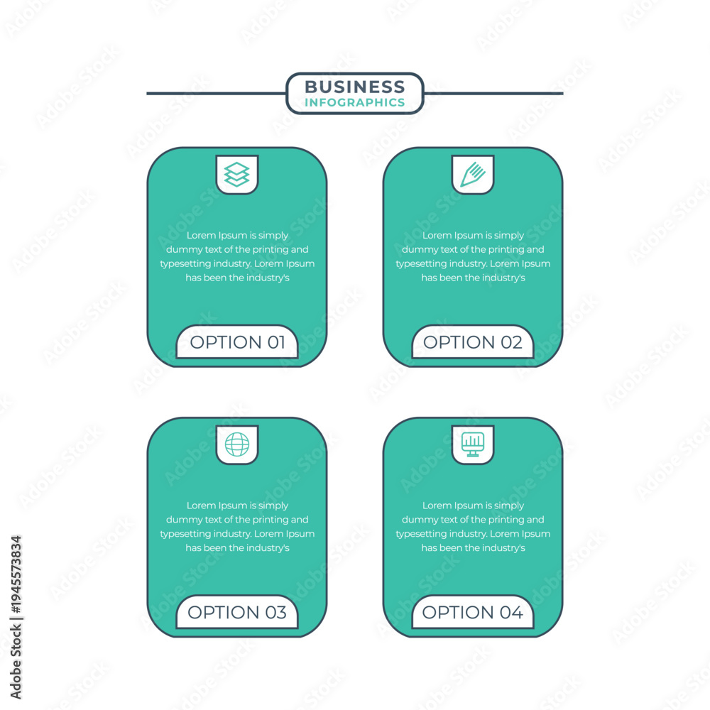 Fototapeta premium Business Infographic Template with Four Options