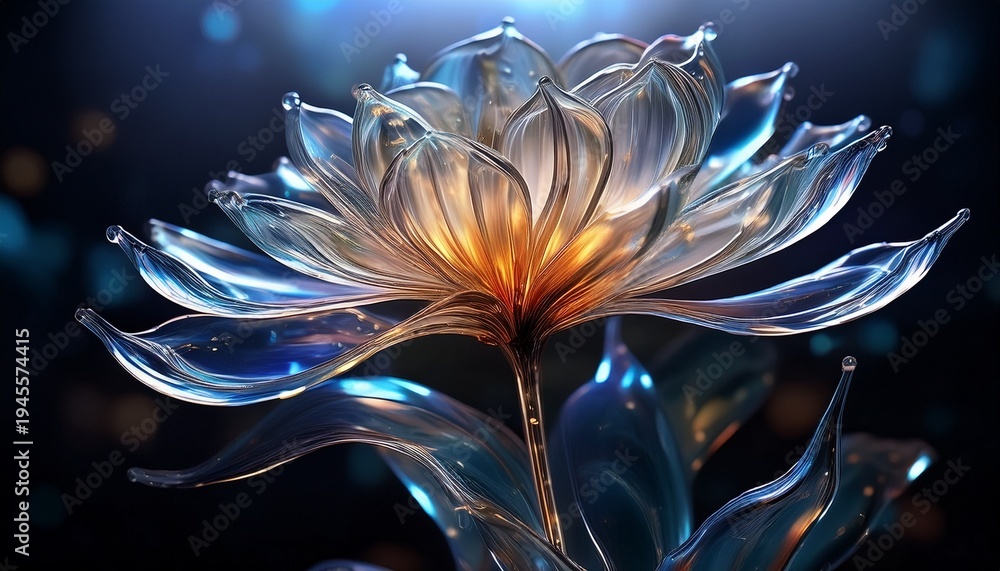 Naklejka premium Elegant Glass Flower Illustration High Resolution Picture