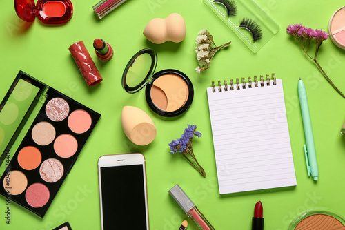 Composition with makeup cos...
