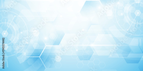 Abstract white hexagon background. science and health care. Futuristic and technology concept background.