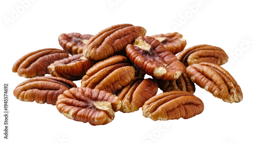 Obraz na plátně Isolated stack of healthy, natural pecan halves with rich texture, ideal for sna