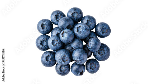 Vászonkép Isolated fresh ripe organic blueberries arranged in a scattered pile, healthy su
