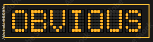 Orange color led banner in word obvious on black background