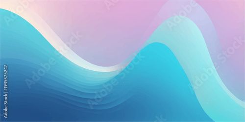 An abstract digital art of flowing wave of gradient light effect, embodying serenity, flow, and modern style with vibrant colors blending smoothly. 