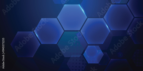 Abstract blue hexagon background. science and health care. Futuristic and technology concept background.