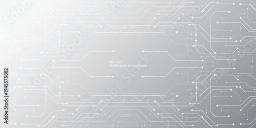 Abstract white background featuring circuit patterns and blue tech elements. Clean digital design with futuristic lines for modern technology and AI-themed projects.