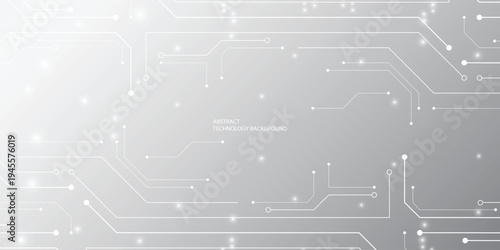 Abstract white background featuring circuit patterns and blue tech elements. Clean digital design with futuristic lines for modern technology and AI-themed projects.