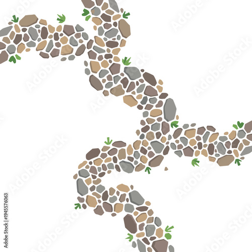 Winding Stone Path Via Dolorosa Vector