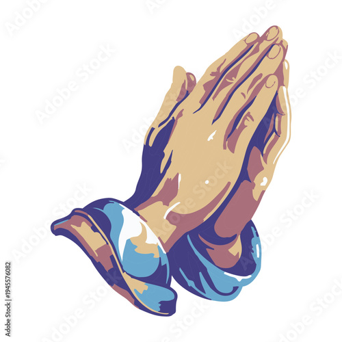 Colorful Praying Hands Vector Illustration