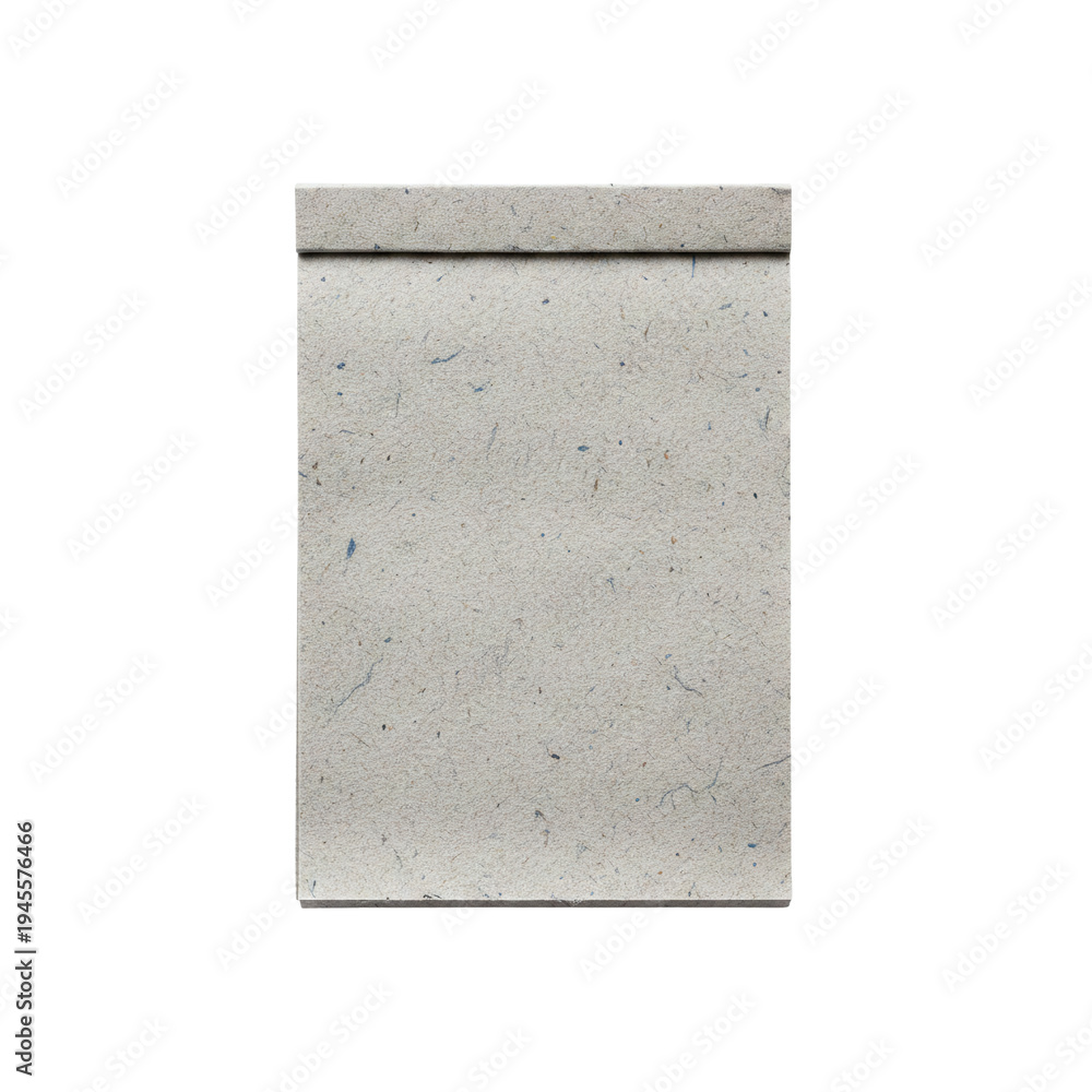Fototapeta premium Textured recycled paper notepad with blue fiber flecks